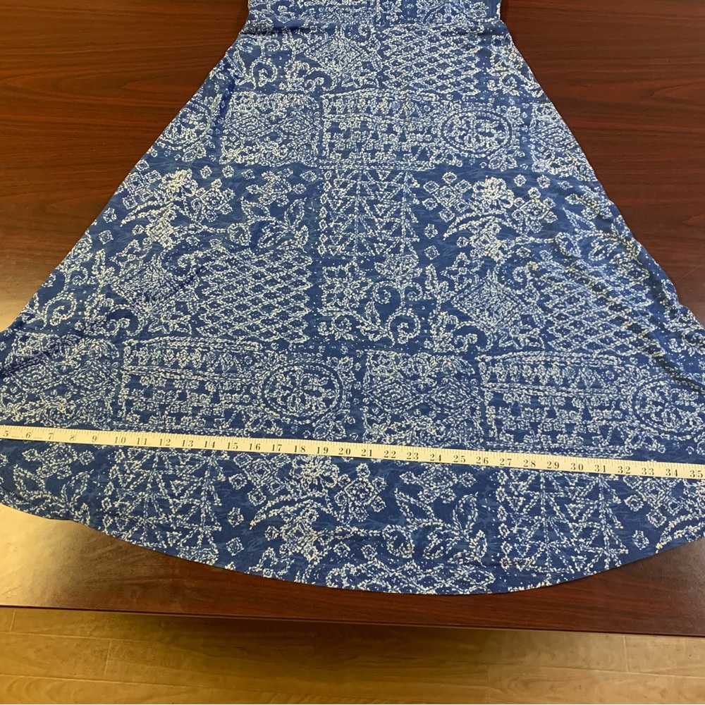 Chaps Maxi Dress, Blue and White, Size Petite Medium - Picture 11 of 12